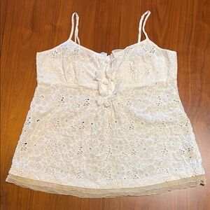 JUICY COUTURE White Lace Sleeveless Top